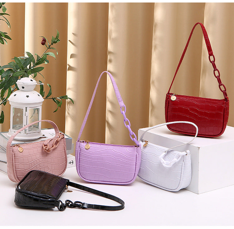 Hobo Underarm Bag 2026 Ladies Handbags Crocodile Pattern Underarm Bag Fashionable Internet Celebrity Women's Shoulder Bag