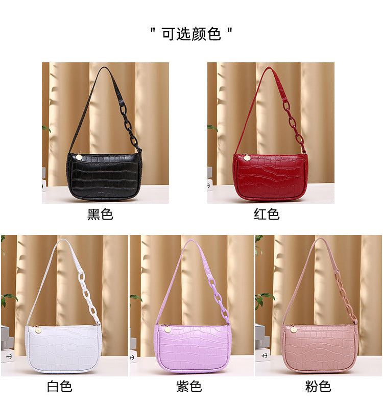Hobo Underarm Bag 2026 Ladies Handbags Crocodile Pattern Underarm Bag Fashionable Internet Celebrity Women's Shoulder Bag