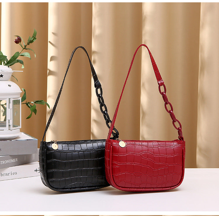 Hobo Underarm Bag 2026 Ladies Handbags Crocodile Pattern Underarm Bag Fashionable Internet Celebrity Women's Shoulder Bag