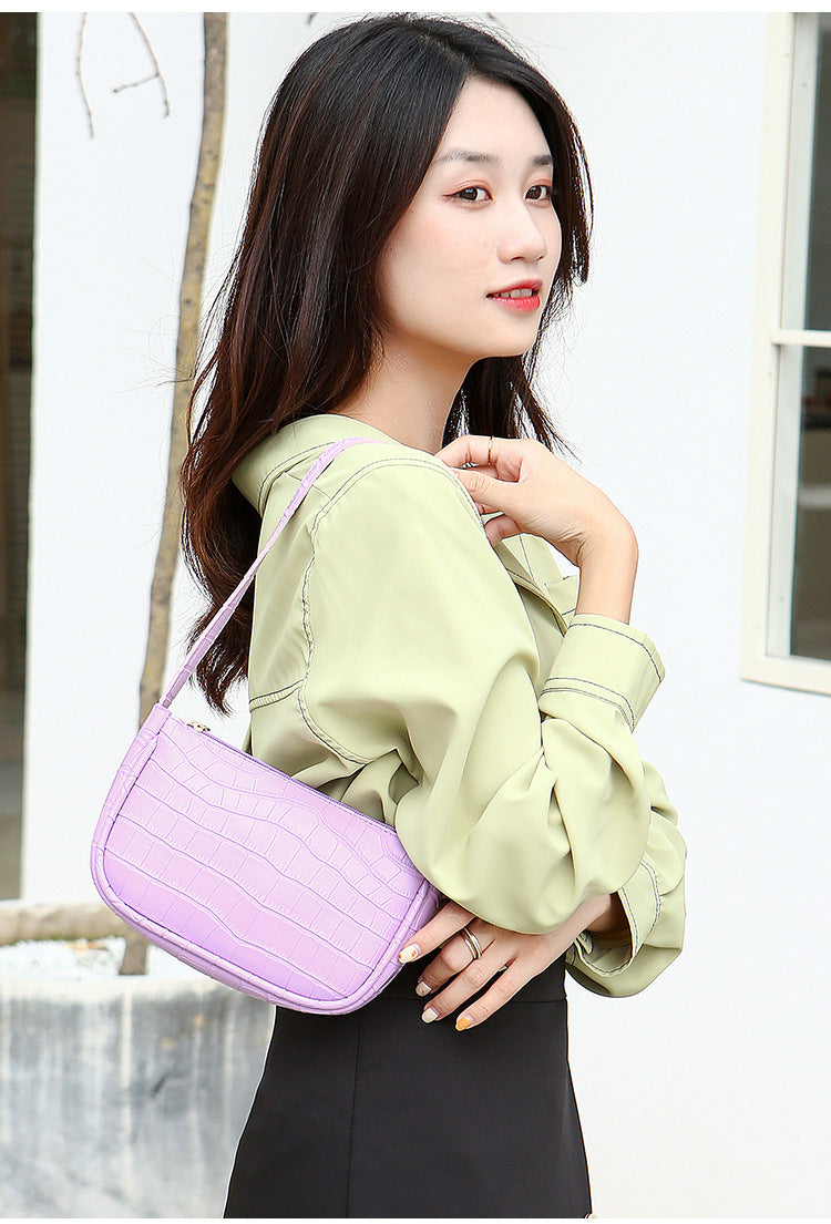 Hobo Underarm Bag 2026 Ladies Handbags Crocodile Pattern Underarm Bag Fashionable Internet Celebrity Women's Shoulder Bag