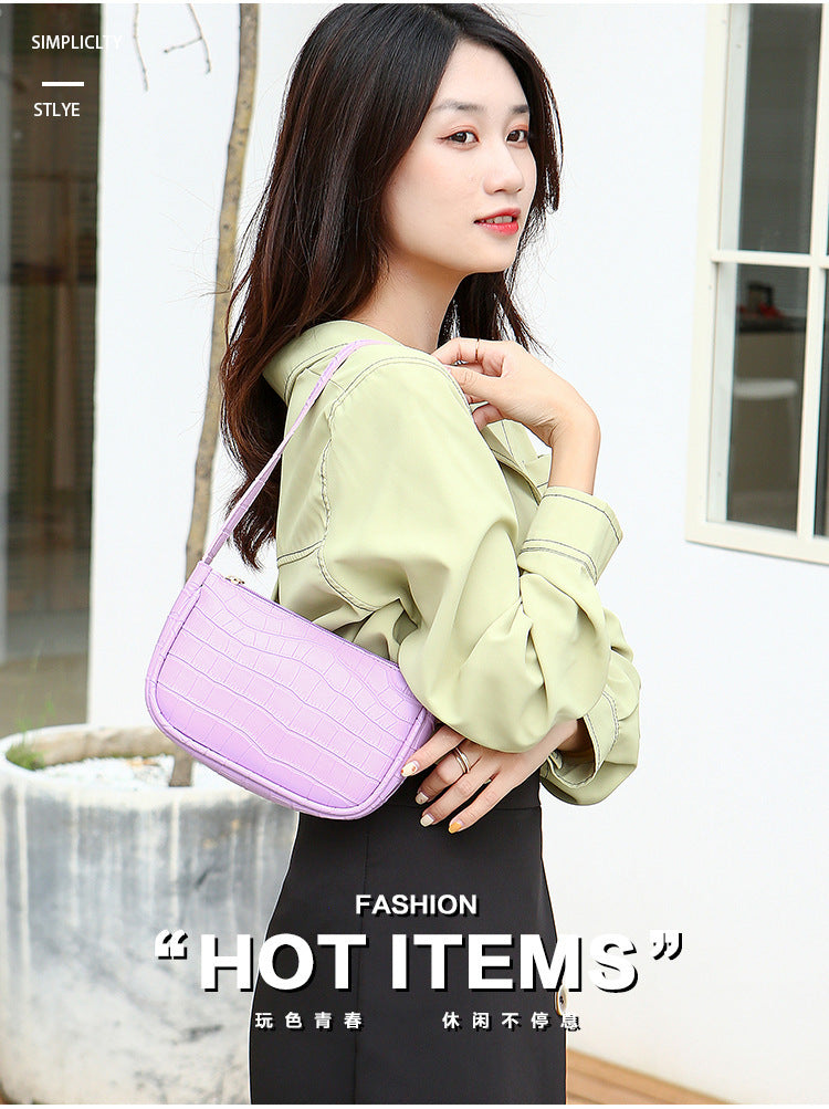 Hobo Underarm Bag 2026 Ladies Handbags Crocodile Pattern Underarm Bag Fashionable Internet Celebrity Women's Shoulder Bag