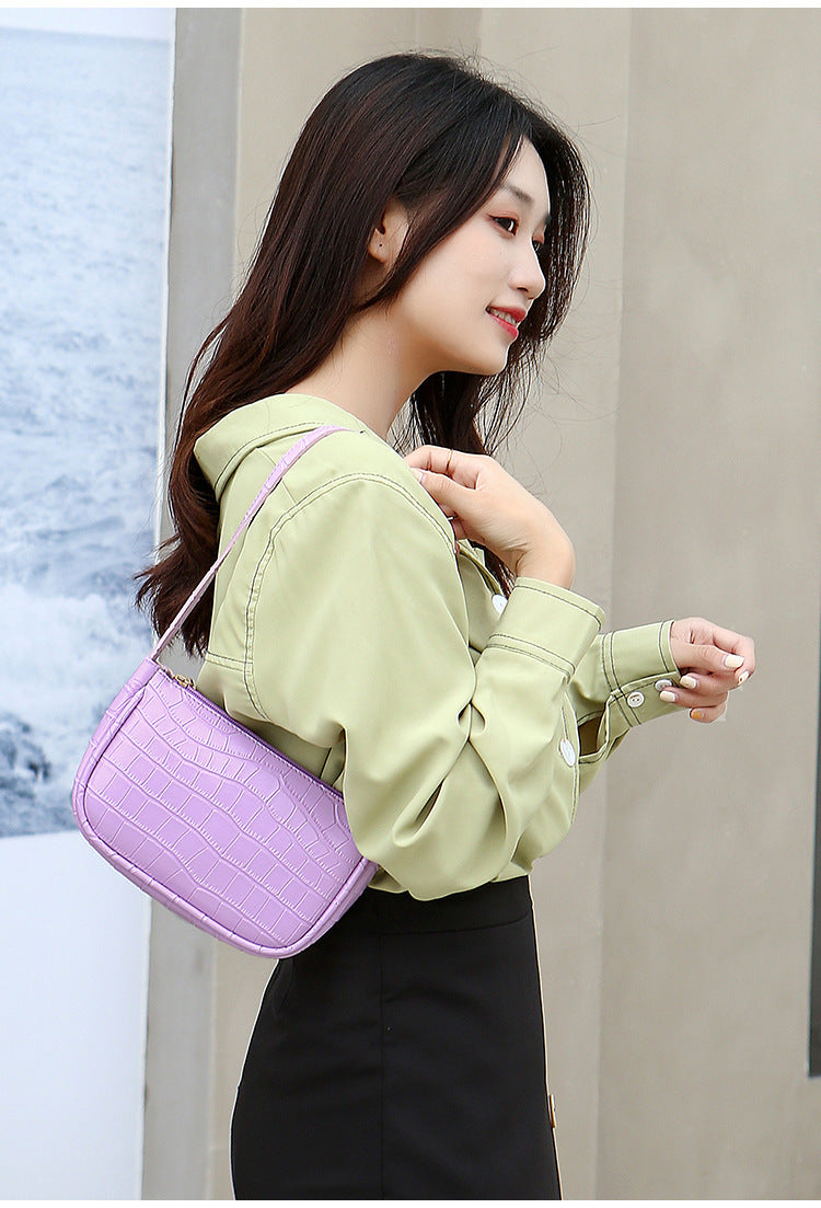 Hobo Underarm Bag 2026 Ladies Handbags Crocodile Pattern Underarm Bag Fashionable Internet Celebrity Women's Shoulder Bag