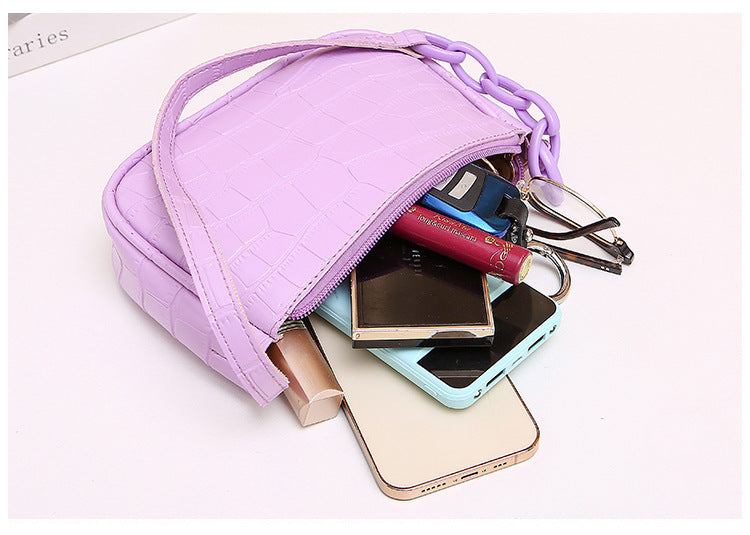 Hobo Underarm Bag 2026 Ladies Handbags Crocodile Pattern Underarm Bag Fashionable Internet Celebrity Women's Shoulder Bag