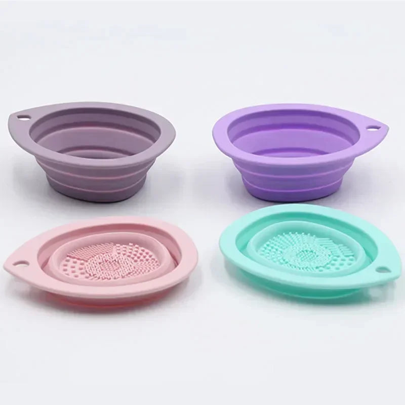 Foldable Silicone Makeup Brush Cleaning Bowl