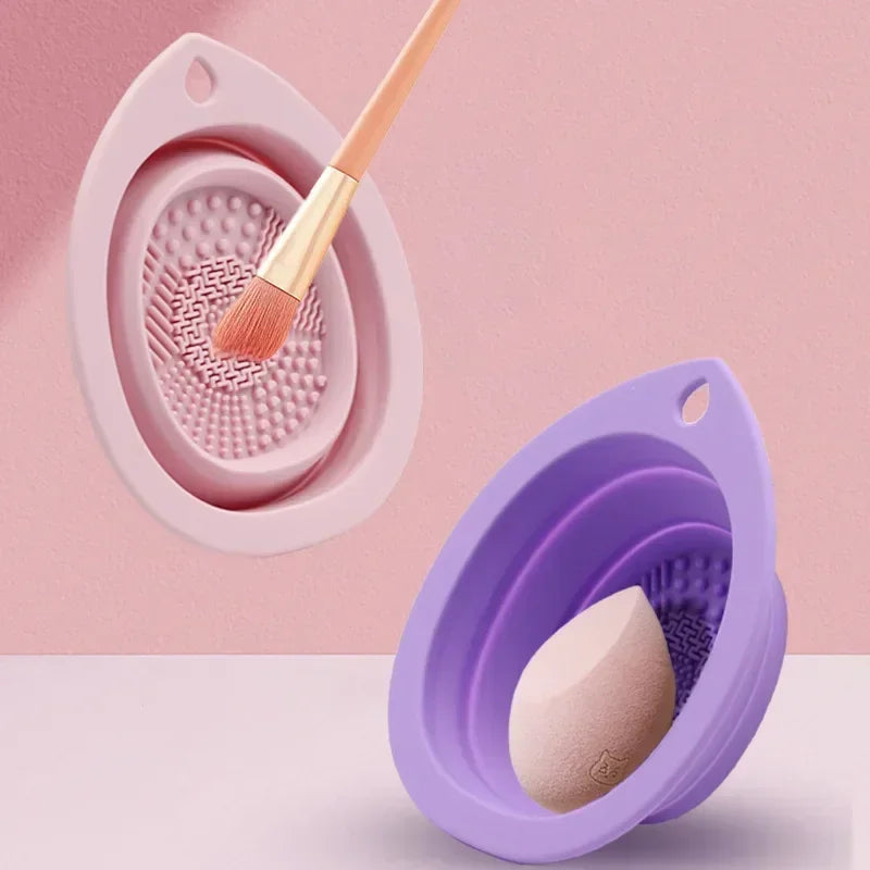 Foldable Silicone Makeup Brush Cleaning Bowl