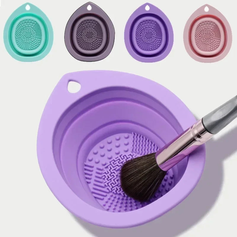 Foldable Silicone Makeup Brush Cleaning Bowl