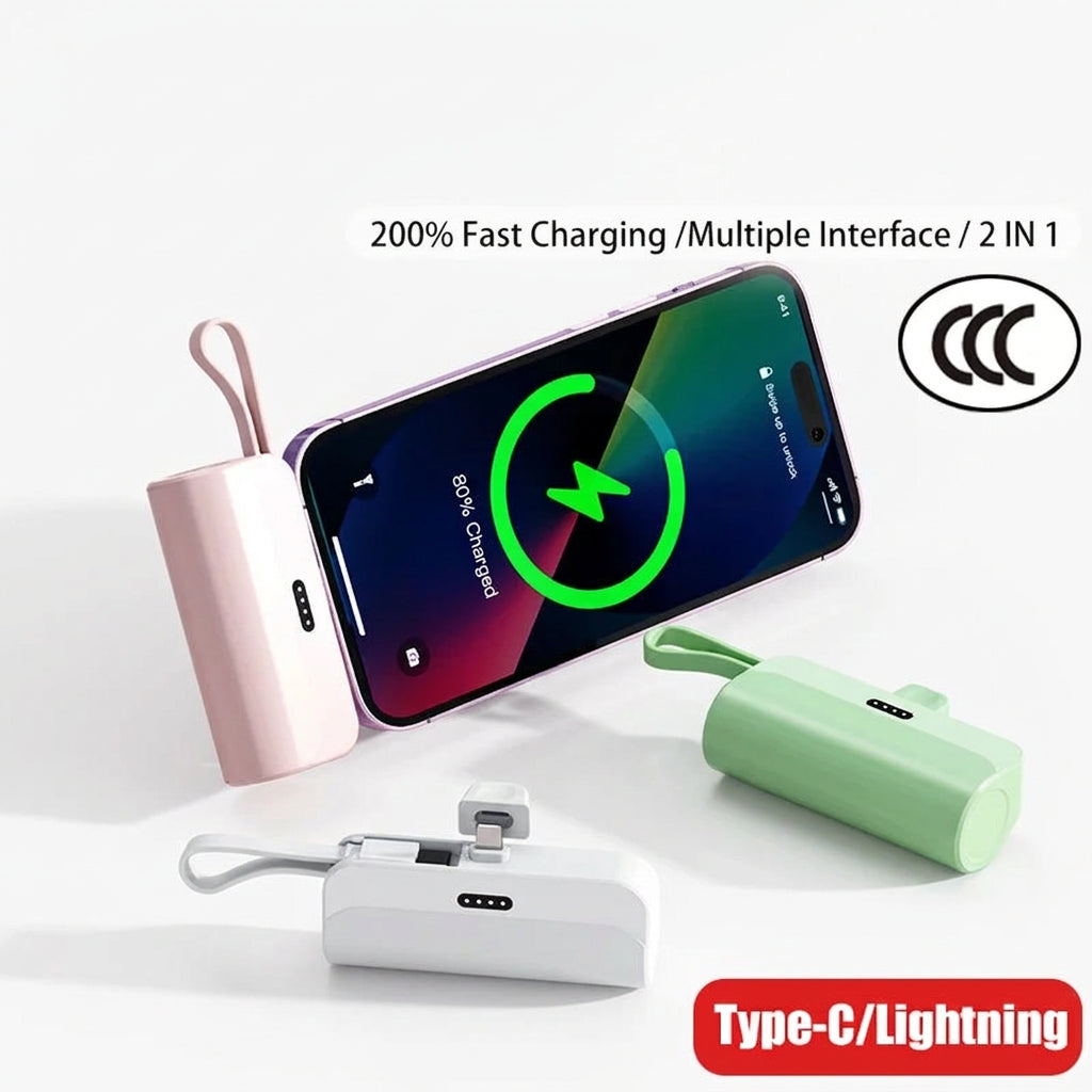 High-Capacity Fast Charging Capsule Power Bank