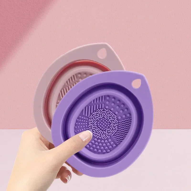 Foldable Silicone Makeup Brush Cleaning Bowl