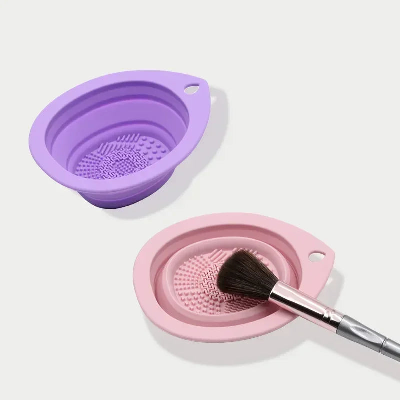 Foldable Silicone Makeup Brush Cleaning Bowl